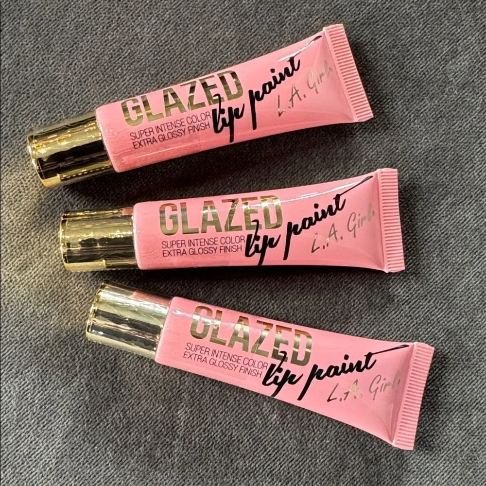 L.A. Girl Glazed Lip Paint Flirt GLG789 Set of 3 NEW